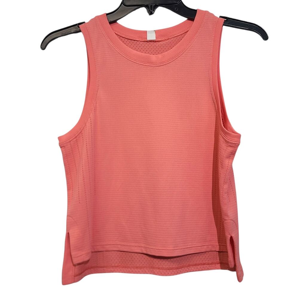 Lululemon Train to Be Tank Coral Pink Size 2 EUC Breathable Mesh